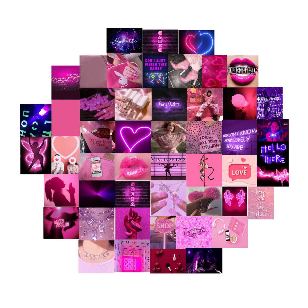 50PCS Wall Collage Kit Exqusite Aesthetic Posters Art Print Warm Color Decor Photo Bedroom Room Decoration Dorm Poster For Girl