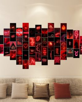 50Pcs Red Neon Aesthetic Pictures for Wall Collage Kits