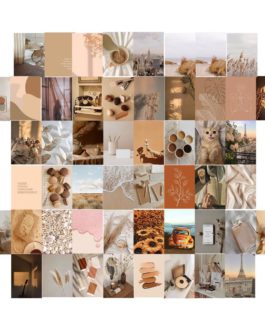 50Pcs Wall Collage Kit Aesthetic Pictures Cards Cream Print Warm Colourful Poster Room Wall Bedroom Photo Art Pictures Decor