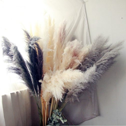 80cm Natural Reed Dried Flores Preservadas Big Pampas Grass Bouquet DIY Wedding Flower Ceremony Decoration Modern Home Decor - Image 2