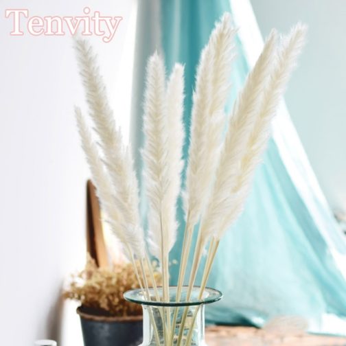 Bulrush Natural Dried Flowers Artificial Plants Branch Colorful INS Pampas Grass Phragmites Fake Flower Wedding Home Decoration - Image 2