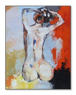 Impressionist wall art sexy women nude girls back oil painting for bedroom (Oil painting on canvas only 60*80cm)