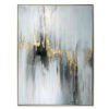 Custom Abstract Nordic Silver Frame Art Pictures Canvas Fabric Wall Decorative Golden Foil Oil Painting For Living Room