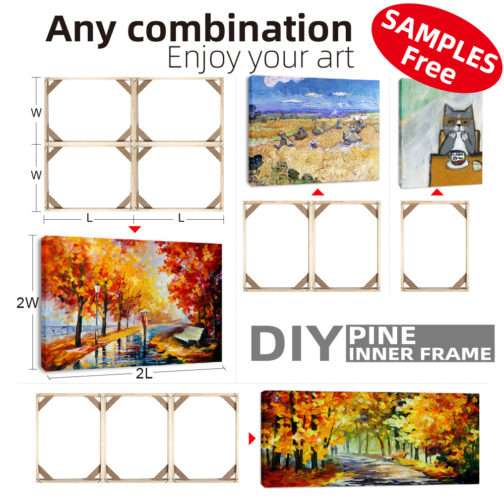 Landscape Gold African Desert 5 Panel Wall Art Framed Printing Painting Canvas