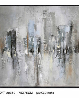 Modern wall decoration Abstract Art Fabric Canvas Pure Hand Painted Oil Painting for Living Room Decor (Dark Gray 75*75cm)