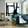 Extra Large Contemporary Black and White Wall Art Decor Canvas Minimalist Abstract Oil Paintings