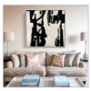 black and white color abstract art picture framed Oil Painting
