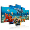 HD Printed Fish And Dolphin Painting 5 Panel Custom Fabric Printing Canvas 3d Wall Art For Bedroom