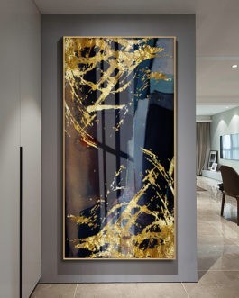 Factory Wholesale Newest Design Printed Glass Frame Wall Decor Abstract Canvas Painting Artwork Hot Sale (40*80cm)