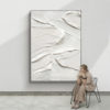 100% Handmade Oil Painting Modern abstract 3D Thickness Oil Pure White Decorative Painting For Living Room