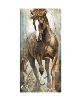 Handmade Oil Paintings Colorful Horse Large Abstract Painting Animal Print Canvas Wall Art Home Decor (50*100cm)