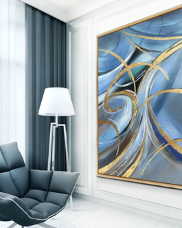 Wholesale Wall hanging large size home wall decor Paintings abstract canvas painting art (Blue 40*60cm)