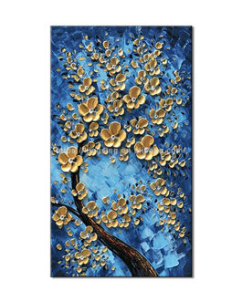 texure knife 3D flower wall art oil painting hand painted gold money tree oil painting home decor cuadros canvas dafen oil paint