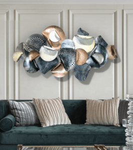 Metal Wall Art Floating Circles, Luxury 3d Wall  Circle Silhouette Metal Wall Decor Home Office Decoration